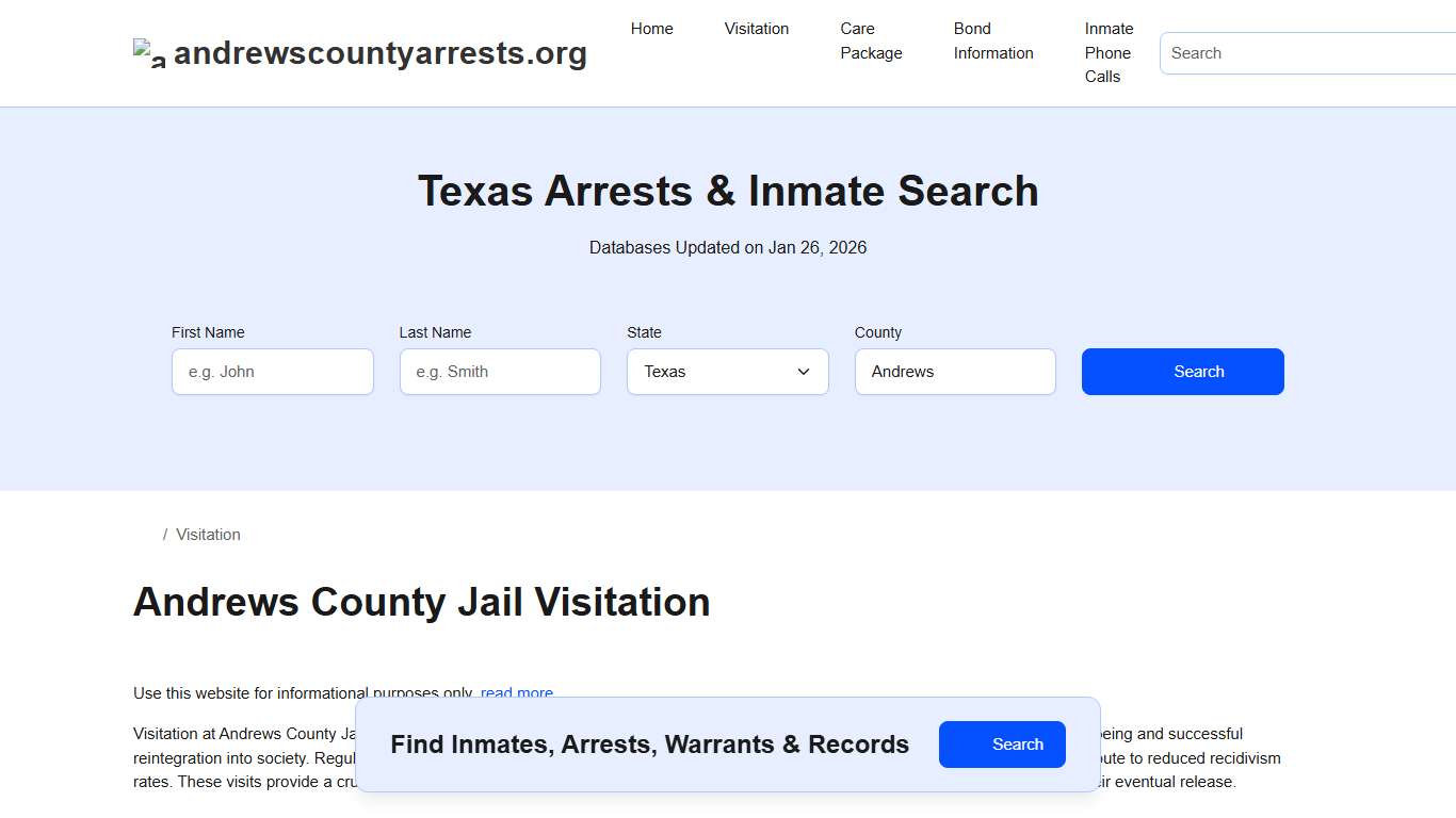 Inmate Visitation - Andrews County, TX